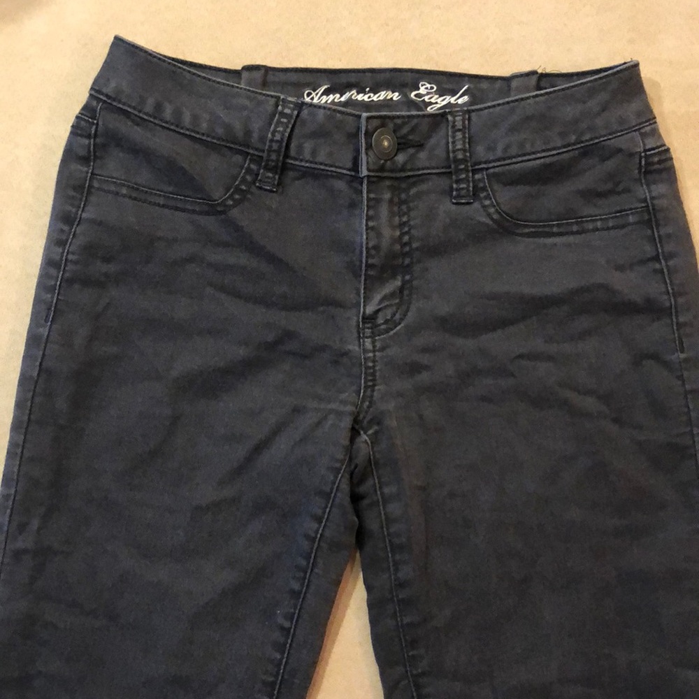 AE Black Acid Wash Stretchy Jeans - Sz 4